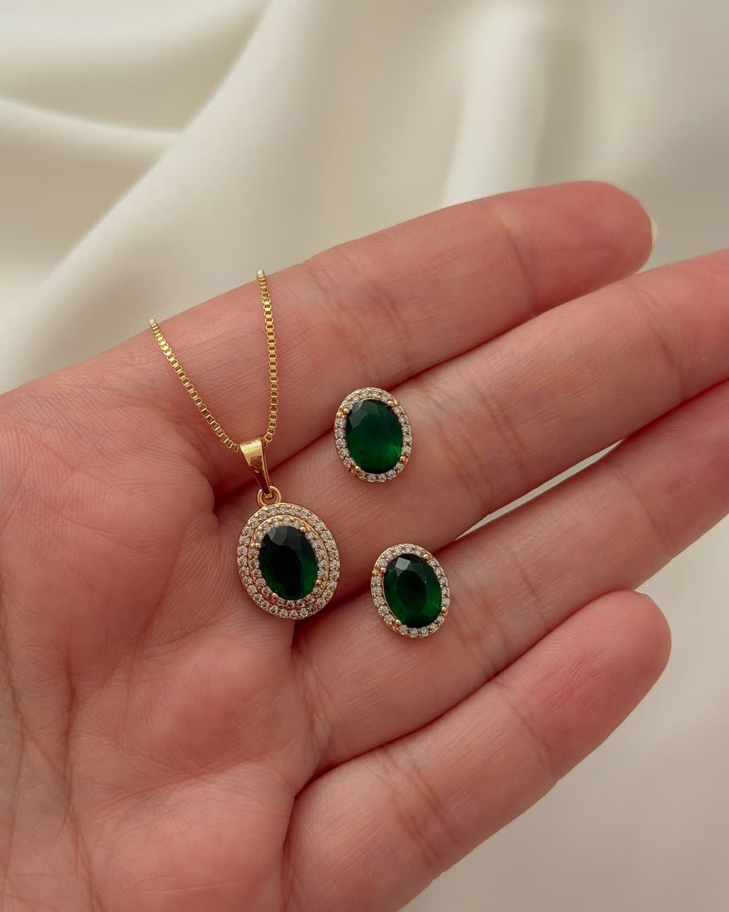 نیمست نگین سبز ژوپینگ بدون زنجیر کد 2674 - خرید آنلاین از گالری آداس